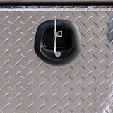 Jutland Underbody Toolbox, 18" x 18" x 32", Driver Side, Beveled, Corner Cutout Diamond Plate Aluminum